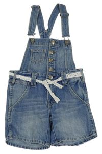 Modré riflové laclové kraťasy se stuhou Dungaree