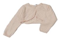 Světlemeruňkový děrovaný crop prepínaci sveter H&M