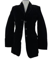 Dámské černé sametové dlouhé sako Oktavia