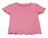 Ružové pruhované tričko s volánikmi Kiki&Koko