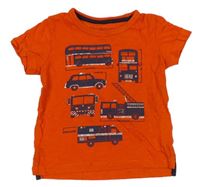 Červené tričko s autobusom Bluezoo