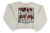 Bílá crop mikina s Minnie Disney