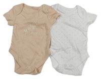 2x body - světlerůžové s nápisem + bílé puntíkaté George