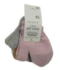 Nové - 3x pletené palcové rukavice Primark