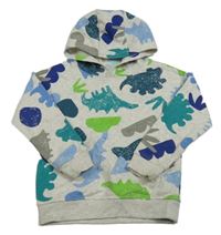 Sivá mikina s dinosaurami a kapucňou zn. Dunnes