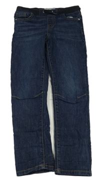 Tmavomodré rifle s úpletový pasom Denim Co.