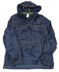 Tmavomodrá šusťáková větrovka s kapucí F&F