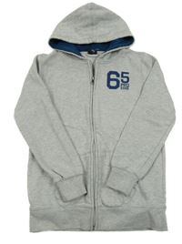 Sivá prepínaci mikina s číslom a kapucňou Chapter young