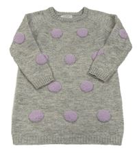 Šedo-lila puntíkaté svetrové šaty Primark