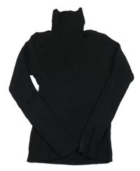 Čierny rebrovaný svetrový rolák Next