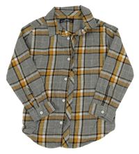 Šedo-okrová kostkovaná košile Matalan