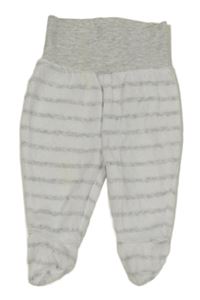 Bílo-šedé pruhované sametové polodupky C&A