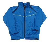 Modrá športová prepínaci mikina s výšivkou