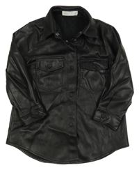 Čierna koženková košeľová bunda Zara