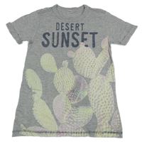 Sivé tričko s kaktusom