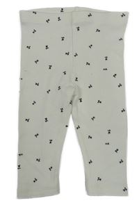 Smotanové rebrované legíny s kvítky Tu