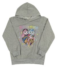 Sivá ľahká mikina s Monstar High a kapucňou