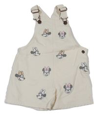 Smetanové riflové laclové kraťasy s Minnie Disney