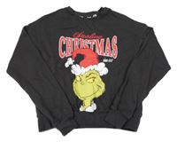 Tmavosivá crop mikina so Grinchem H&M
