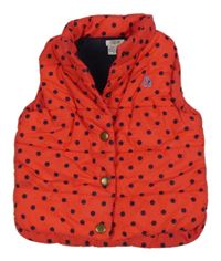 Červená bodkovaná á šušťáková zateplená vesta Mamas&Papas