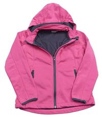 Ružová softshellová bunda s kapucňou Pocopiano