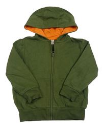Khaki prepínaci mikina s kapucňou
