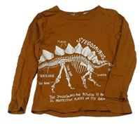 Medové triko s dinosaurem 