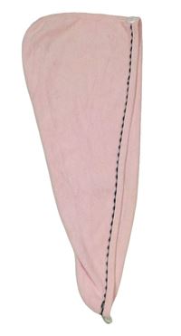 Světlerůžový froté turban