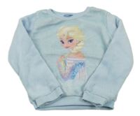 Svetlomodrá chlpatá mikina s Elsou Disney
