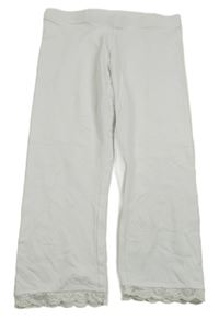 Biele capri legíny s čipkou Y.F.K.