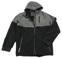 Čierno-sivá softshellová bunda s kapucňou Chapter young