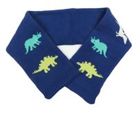 Tmavomodrá pletená šála s dinosaury M&S