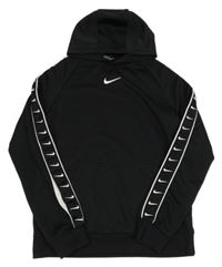 Černá sportovní mikina s logem a kapucí Nike