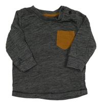 Černo-bílé pruhované triko s kapsou Matalan