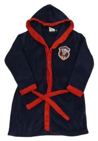 Tmavomodro-červený chlupatý župan Paw Patrol s kapucí Nickelodeon