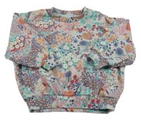 Svetlomodrá oversize mikina s kvietkami Nutmeg