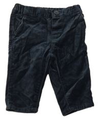 Tmavomodré zamatové rifle H&M