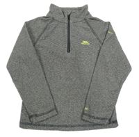 Sivo-čierna pruhovaná funkčná fleecová mikina s rolákom Trespass