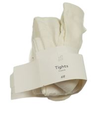 Nové - 2x - Smetanové vzorované punčocháče H&M