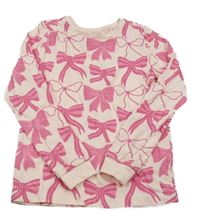 Světlerůžové pyžamové triko s mašlemi Tu