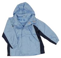 Světlemodro-tmavomodrá šušťáková jarná bunda s ukrývací kapucňou Impidimpi