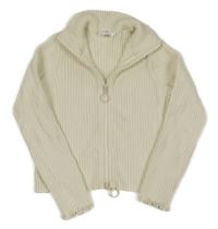 Smotanový rebrovaný prepínaci crop sveter M&S