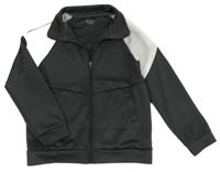 Tmavošedo-šedo-bílá propínací sportovní mikina Primark