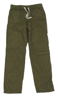 Khaki plátěné kalhoty H&M