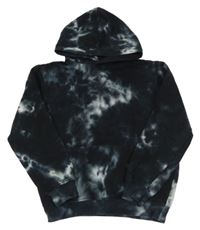 Černo-bílá batikovaná mikina s kapucí H&M
