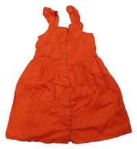 Červené plátenné prepínaci šaty s volánikmi H&M