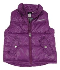 Tmavofialová šušťáková prešívaná zateplená vesta s Kitty H&M