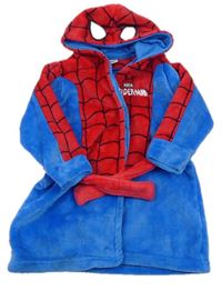 Modro-červený chlpatý župan s kapucí - Spider-man PRIMARK