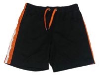 Černo-oranžové síťované sportovní kraťasy Tchibo