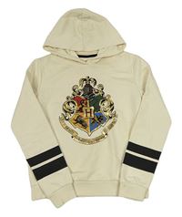 Smetanová mikina s erbem - Harry Potter a pruhy a kapucí C&A